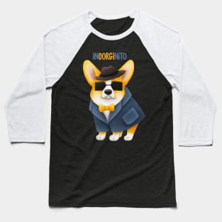 InCORGInito Corgi Cute Funny Dog Pun Detective Incognito Baseball T-Shirt